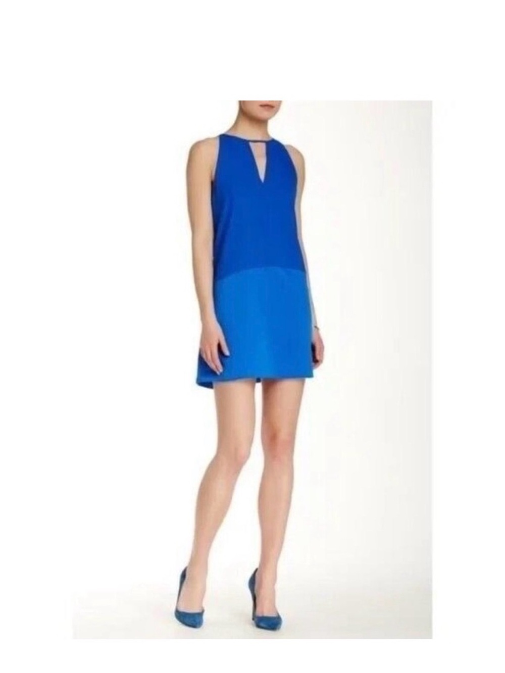 Parker Two-Tone Blue Mini Dress